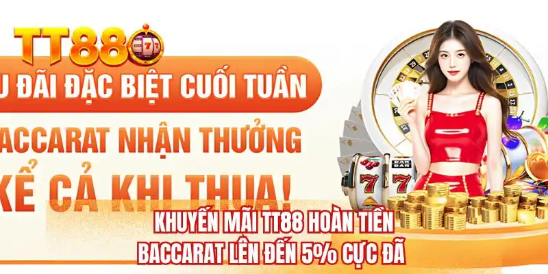Khuyến mãi TT88 hoàn tiền baccarat lên đến 5% cực đã